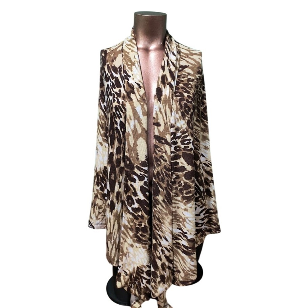 Sisters Women's Animal Print Open‎ Front Cardigan Lightweight Kimono Shawl